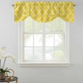 thumbnail image 2 of Tie Up Valances for Windows, Yellow Morocco Adjustable Valance Curtains Window Treatment for Living Room, Bohemia Nation Abstract Geometric Motifs Rod Pocket Kitchen Curtains & Drapes 60x18 Inch, 2 of 9