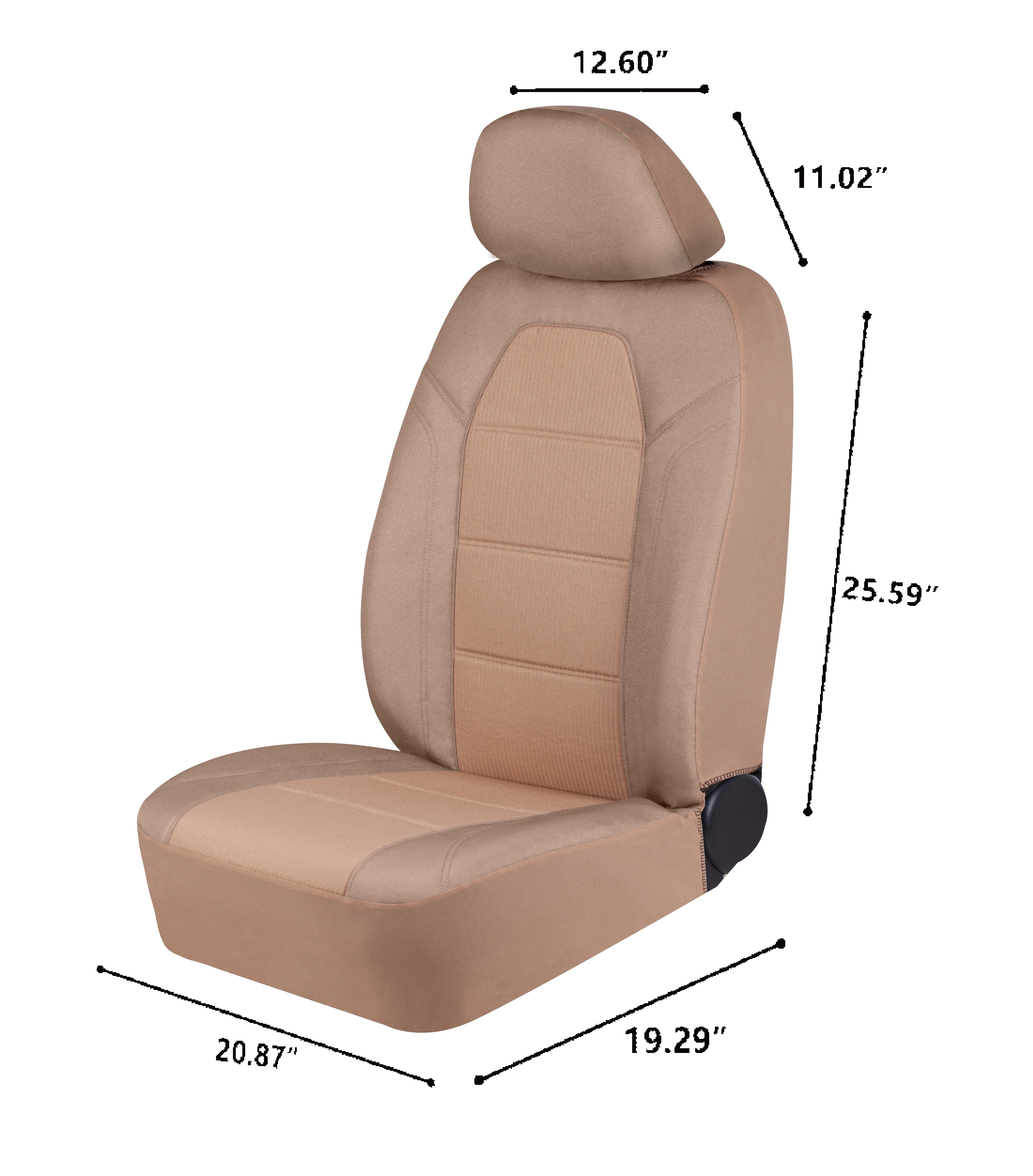 Auto Drive 2Piece Truck Seat Cover Polyester Santos Tan - Universal Fit, 2202SC305-1