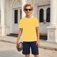 thumbnail image 6 of Boys Active Short Sleeve Polo Shirt Breathable Yellow Active Performance Tennis Shirts for School Uniform 5-6 Years, 6 of 6