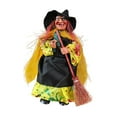 thumbnail image 1 of Figura coleccionable de bruja, adorno gótico terrorífico para fiestas de Halloween Capa dorada, 1 of 9