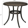 thumbnail image 3 of VINGLI Outdoor Traditional Weather-Resistant Cast Aluminum Circle End Table, Bronze, 3 of 7