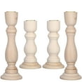thumbnail image 1 of Candelabros de madera para mesa centro de mesa, candelabros de pilar, decoraciones para el hogar, 4 Uds., 1 of 7