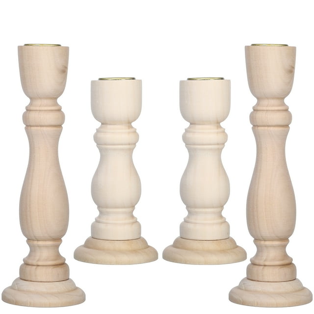 Candelabros de madera para mesa centro de mesa, candelabros de pilar, decoraciones para el hogar, 4 Uds.