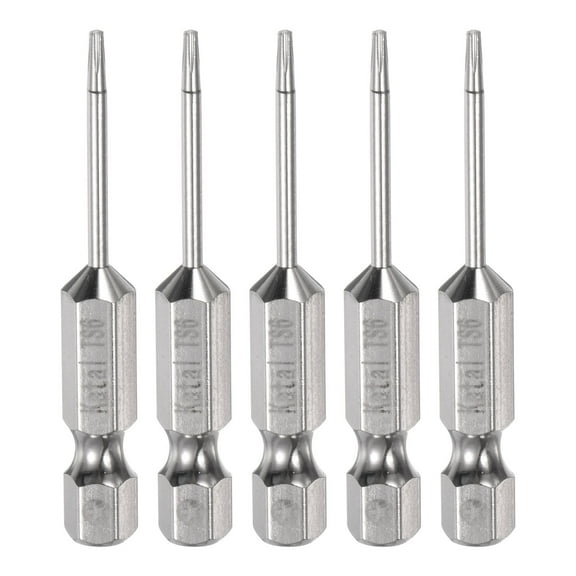 Uxcell 5pcs TS6 Magnetic Security Star 5Point Screwdriver Bit 1/4" Hex Shank 2" Length