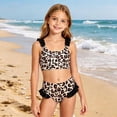 thumbnail image 2 of JAJAHO Girls Bikini Set 2 Piece Swimsuits For Kids Summer Leopard Printed Spaghetti Strap Ruffle Bathing Suit 3-7Y Versatile Beachwear, 2 of 7