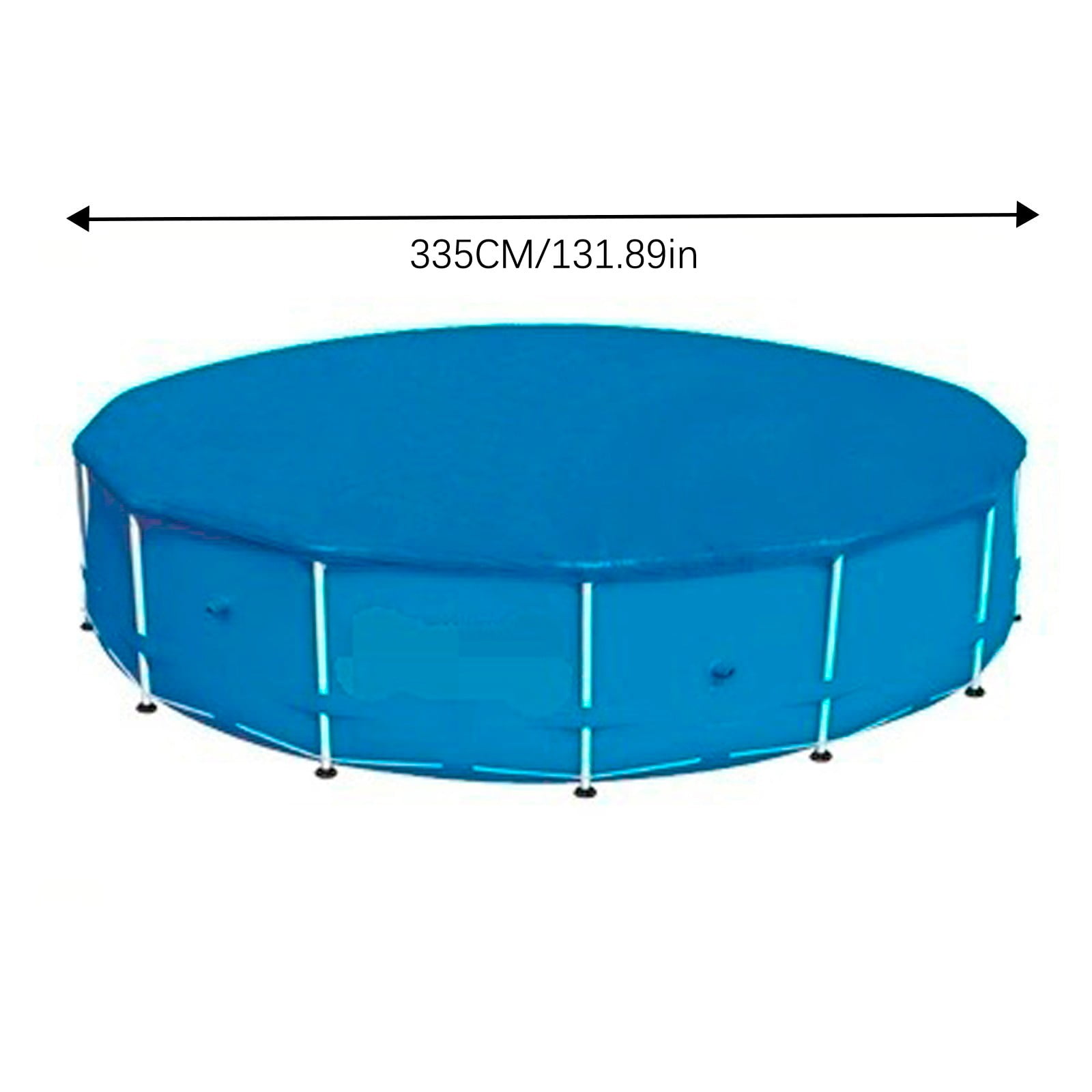 Round Pool Covers for 11Ft (132 Inch) Round Easy Set Inflatable Swimming Pools,Durable Pe Tarpaulin Dust Proof Rain Proof Garden Outdoor Paddling Family Above Ground Round Pools Covers
