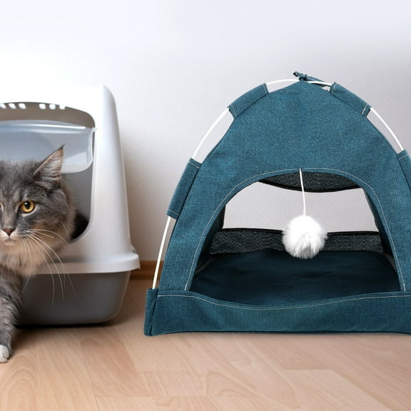 Milisten Puppy Bed Green Cloth Indoor Pet House 1Set 15x15in