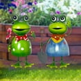 thumbnail image 5 of HONGLAND Cute Metal Frog Statues - 3D Outdoor Garden Sculptures for Lawn and Patio Decor - Set of 2, 5 of 8