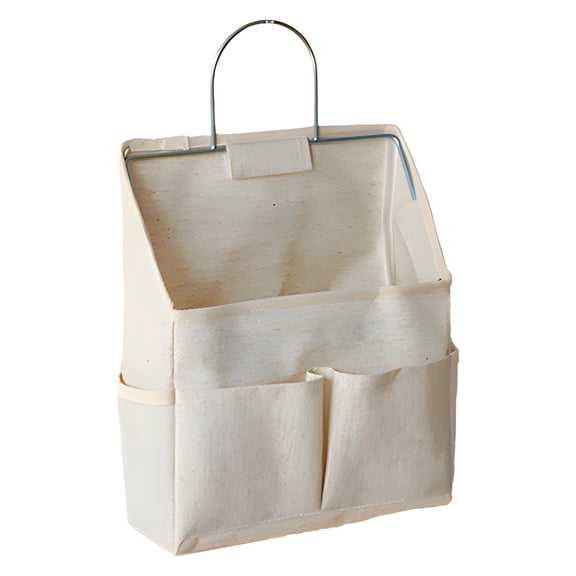 Cotton Linen Hanging Storage Bag, Large Capacity Bedside Dormitory Storage Bag Wall Mounted Organizer, Multi-Pocket Sundries Holder for Bedroom, Living Room, Kitchen