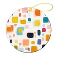 thumbnail image 5 of Abstract Colorful Squares Christmas Ceramic Ornament Colorful Stripes Geometric Circle Ornament Christmas Tree Ceramic Ornament Decoration Merry Xmas for Family & Friends, 5 of 8