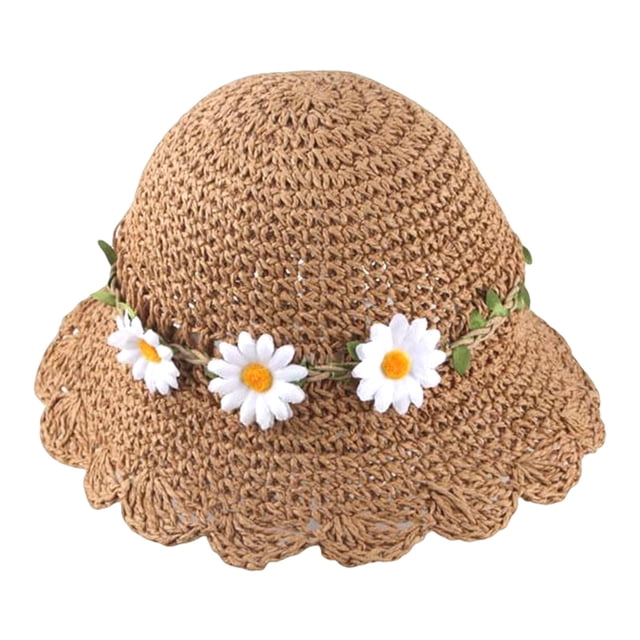 Sombrero de paja para niños, sombrero de playa de verano, sombreros de playa de ala ancha transpirables para senderismo, Naranja