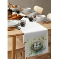 thumbnail image 6 of Easter Table Runner 60 Inches, Spring Watercolor Colorful Eggs Plants Leaves Bed Runner Dresser Scarves Tabletop for Indoor Outdoor Parties/Ceremony/Banquet, 13" x 60", 6 of 8