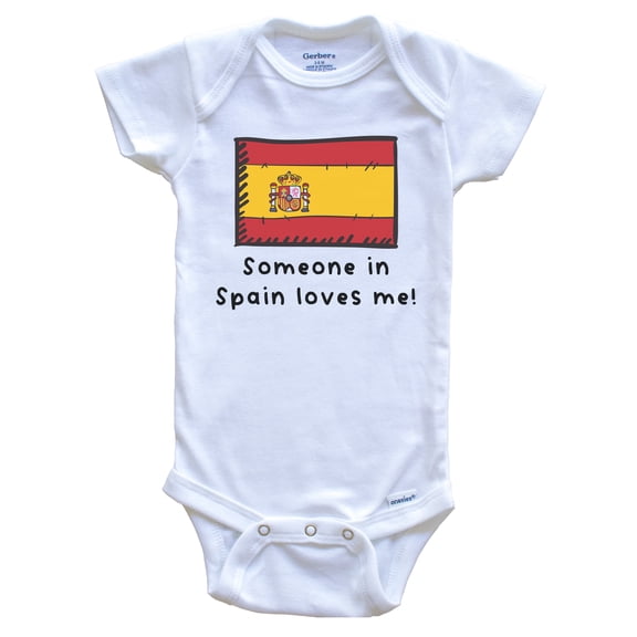 Someone in Spain Loves Me Spanish Flag Cute Baby Bodysuit