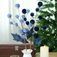 thumbnail image 3 of 1PC 21.5 Inch Christmas Tree Picks Velvet Christmas Ornaments Spheres Ball Pick Velvet Xmas Tree Branches Hanging Decoration Wreath Home Office Party Ornament, 3 of 9