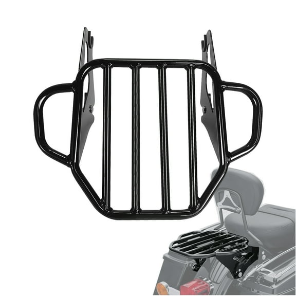 Fjpacemt Detachable 2-up Luggage Rack for Motorcycle HD Touring Ultra Road King Electra Glide 09-24