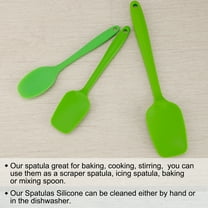 3pcs Kitchen Silicone Spatula Set Heat Resistant Rubber Turner Scraper Cooking Baking Utensils Green