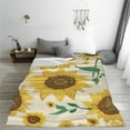 thumbnail image 2 of LNWH Sunflower Harvest Farm Pattern Pattern Throw Blanket, Flannel Sofa Blankets for All Seasons, 60"x50", 2 of 8