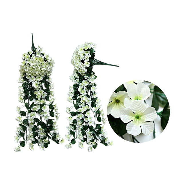 Artificial Violet Rattan Hanging Orchid Basket | Silk Simulation Flower Vine | Lifelike Wall Décor for Living Room Balcony Home | 90 cm Long | 2-5 cm Flowers | 1 Piece