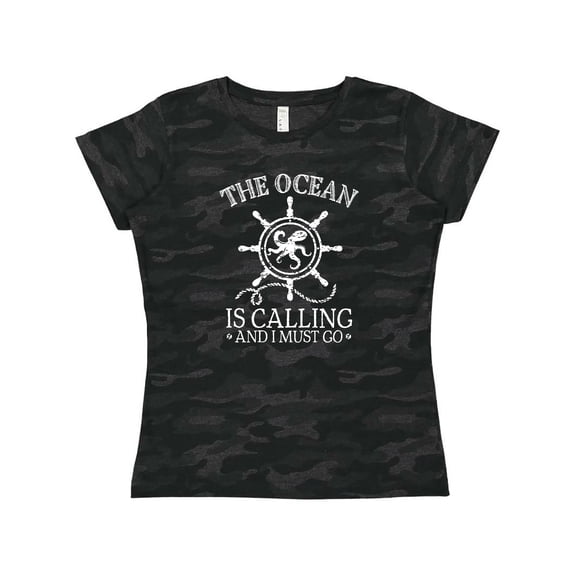 Inktastic Ocean is Calling Cute Nautical Octopus Women's T-Shirt