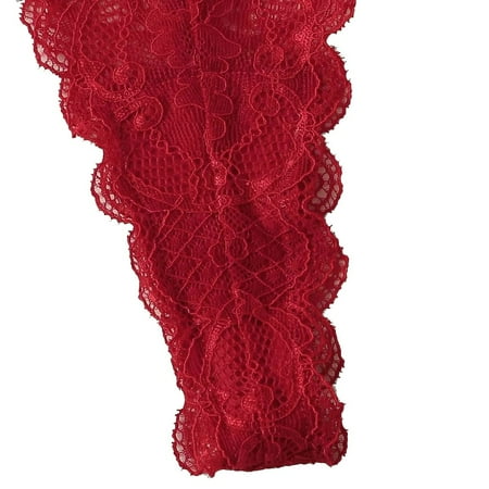 

Cathalem Lingerie for Woman plus Size Bra 3-Pc Lingerie Underwear Wireless Women plus Size Lingerie for Women Underwear Red Medium