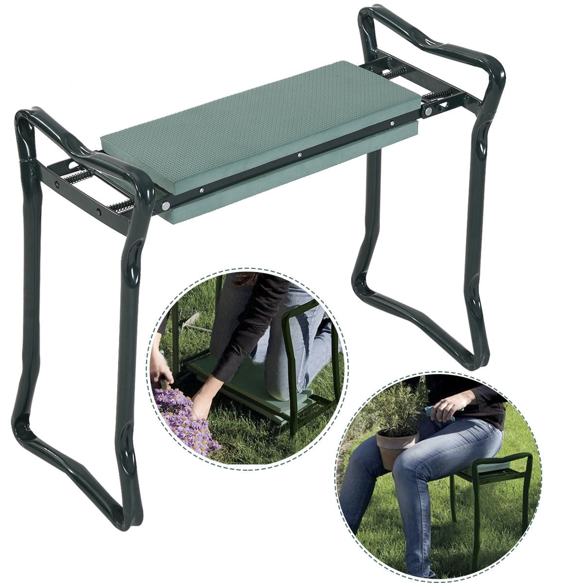 Costway Folding Sy Garden Kneeler Gardener Kneeling Pad Cushion Seat Knee