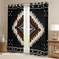 thumbnail image 2 of Manfei Boho Tribal Geometric Blackout Curtains Set of 2 (52x84 Each), Black Aztec Arrow Curtain, Black Brown, 2 of 6