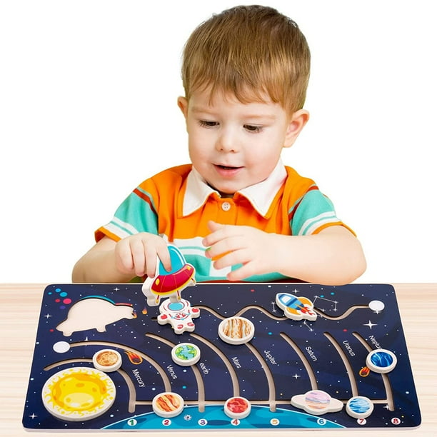 Wooden Solar System Puzzles for Kids Ages 35, Toddlers Outer