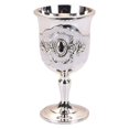 thumbnail image 1 of Abbracc 5xMetal Goblet, Carving Pattern Handmade Cup Bar Dinners Parties Decor white white, 1 of 9