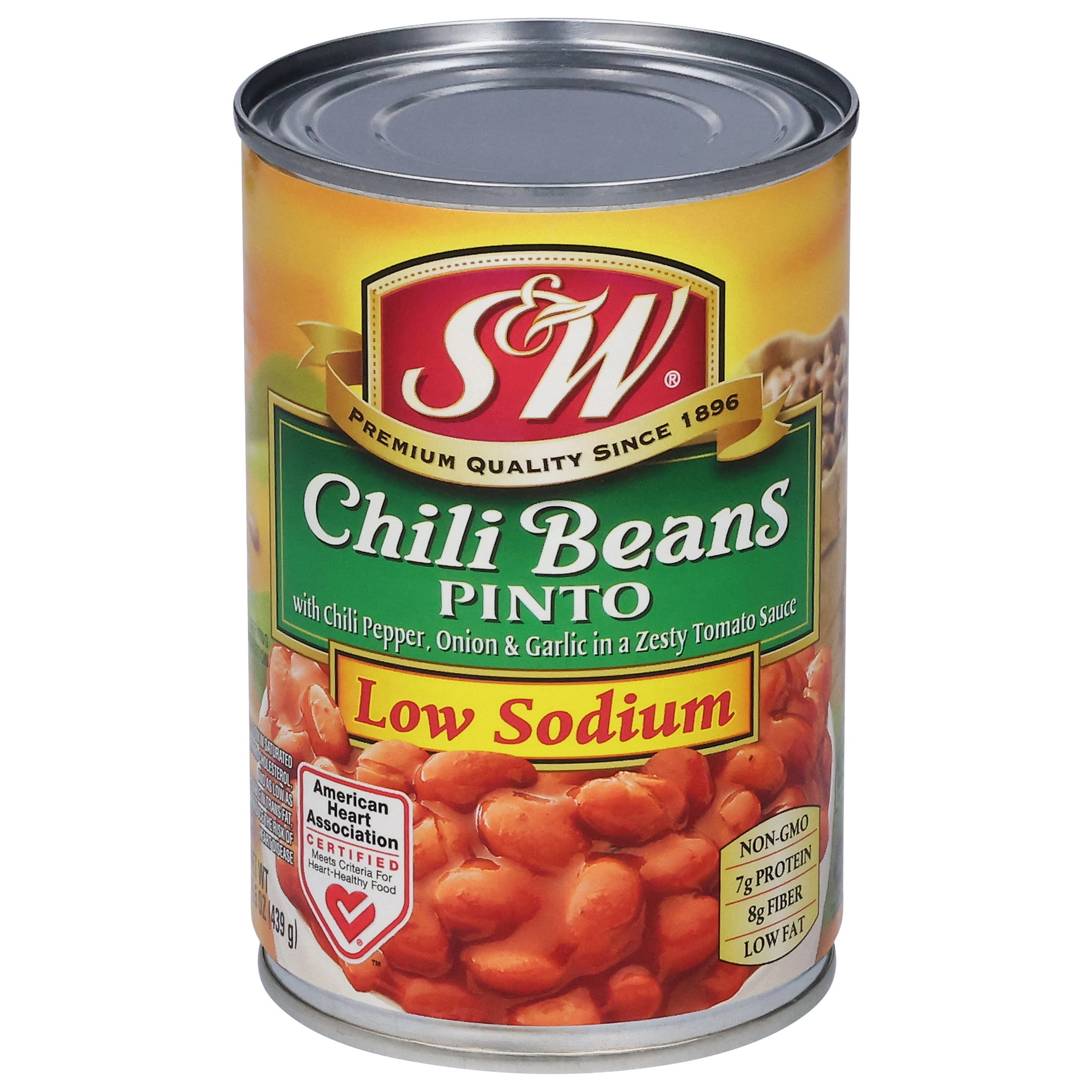 S&W Pinto Chili Beans - Low Sodium - 15.5 oz. Can