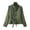 Green, variant on Women's Solid Color Turtleneck Double-breasted Long-sleeved Belted Short Trench Coat Coffee L