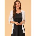 thumbnail image 2 of Top Tolera De Encogimiento De Hombros Estilo Bolero De Encaje De Corazón Con Lazo De Manga Con Volantes Elegante Para Mujer Blanco M, 2 of 6