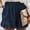 Navy, variant on Under $5 Clothing Woman,POROPL Plus Size Pockets Elastic Waist Solid Shorts for Women Black Size 18