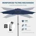 thumbnail image 5 of 9ft Outdoor Patio Umbrella - Market Table Pool Deck Umbrella UPF50+ UV Protection with Push Button Tilt, Crank and 8 Sturdy Ribs (Navy Blue, No base), 5 of 12