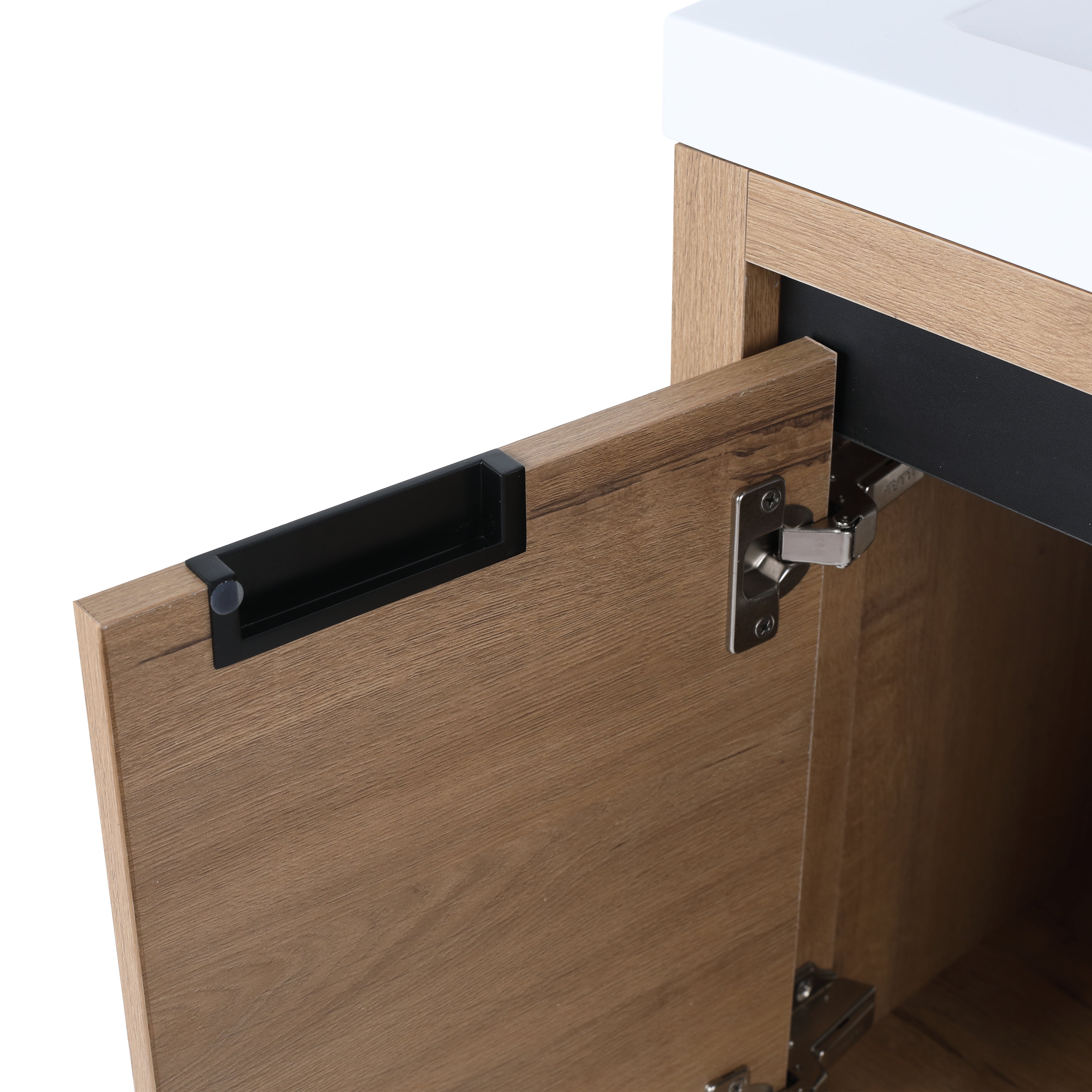Miniyam 24” Bathroom Vanity Combo with White Gel Basin, Oak
