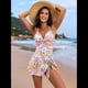 thumbnail image 4 of Traje de Baño de una Pieza con Falda Cruzada para Mujer, con Control de Abdomen, Falda. Azul XXL, 4 of 9