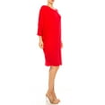 thumbnail image 4 of Women's Casual Loose Fit Long Sleeves Dolman Style Solid Midi Dress, 4 of 7