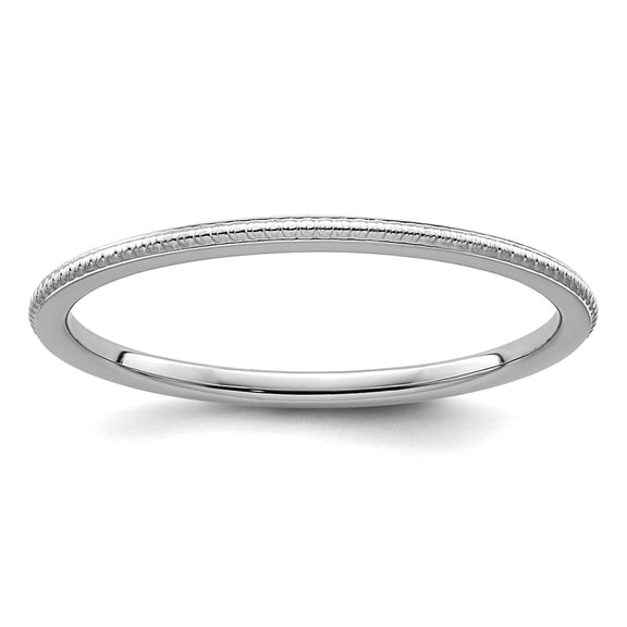 10kw 1.2mm Bead Charm Stackable Band Ring Size 8.5 Stackable Ring for Women and Men - 1.0 Grams