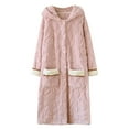 thumbnail image 6 of FDGIU Long Fluffy Bathrobe for Women, Plush Sleepwear Robe, Warm & Cozy Long Sleeve Nightgown Loungewear, 6 of 7