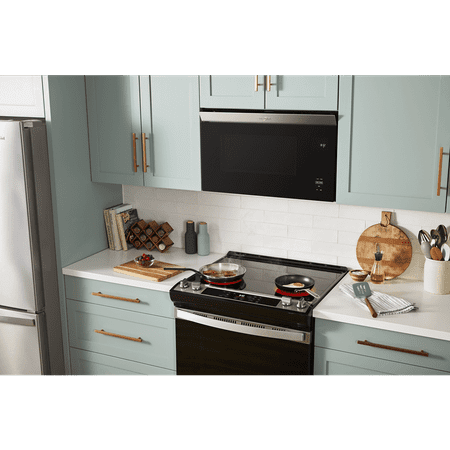 Whirlpool - 1.1 Cu. Ft. Over-the-Range Microwave with Flush Built-in Design - Stainless Steel
