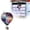 Blue, variant on Solar Hot Air Balloon Hanging Light, 2D Stained Glass Style Acrylic Outdoor Pendant, Flickering Flame Decorative Lantern, for Garden Patio Porch Yard Party