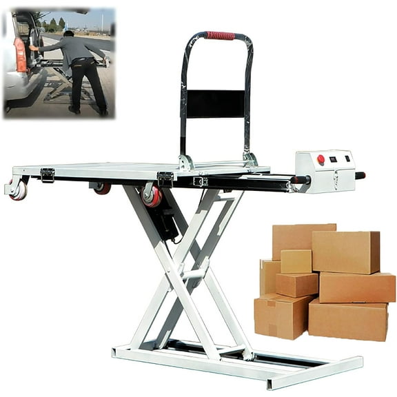 Hydraulic Lift Table Cart 300kg/661lb, Heavy Duty Scissor Lift Hydraulic Lift Cart, Adjustable Height Mobile Trolley Platform, Portable Manual Lift Table with Wheels for Warehouse, Garage