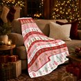 thumbnail image 3 of Gingerbread Houses and Candy Cane Rows, Playful Nordic Style for Holiday Lovers, Sweet Holiday Stripe Pattern and Christmas Gift, Cozy Flannel Blanket for Playroom and Family Room, Home Decor, 3 of 9