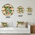 thumbnail image 4 of Designart 'Tropical Leaves Retro Pattern II' Mid-Century Modern Wood Wall Clock, 4 of 5