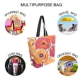 thumbnail image 7 of FORMRS Womens Canvas Tote Bag with Zipper Inner Pocket Shoulder Handbag, Orange Hand Drawn Floral, 7 of 7