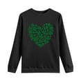 thumbnail image 6 of BLTIBY Womens St. Patrick's Day Sweatshirts Shamrock Clover Printed Shirts Casual Irish Gift Long Sleeve Blouse Loose Fit Pullover Top Black XL, 6 of 7