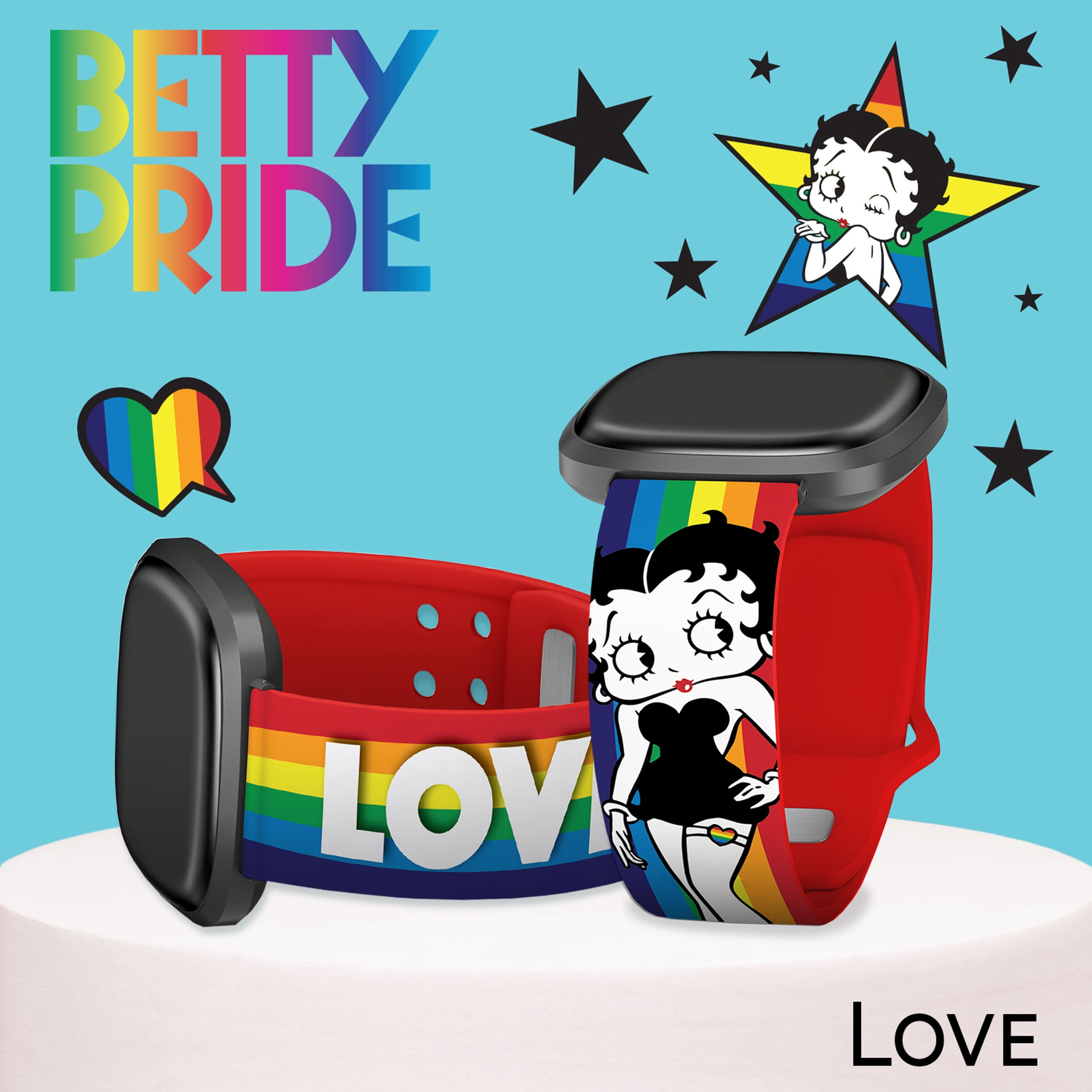 Betty Boopy Pride HD Watch Band Compatible with FitBit Versa 3 & Sense (20mm Long Love) by Affinity Bands