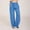 Blue*, variant on Women's Pants Wide Leg Waist Long Drawstring Elastic Solid Color Chic Casual Trousers