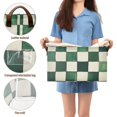 thumbnail image 5 of Yayeee Foldable Storage Basket for Shelves with Handles Waterproof Cloth Bins, Green and White Plaid Pattern, 5 of 7