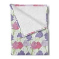 thumbnail image 2 of Botanical Soft Flannel Fleece Blanket, Rose Garden with Wildflower Blossoms Soulful Spring Theme Cartoon Style Pattern, Cozy Plush for Indoor and Outdoor Use, 50" x 60", Multicolor, by Ambesonne, 2 of 5