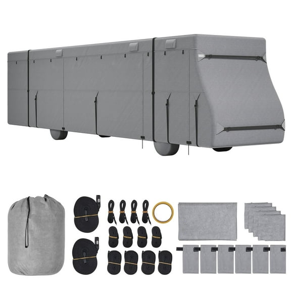 STAWAY Class A RV Cover 40-43 ft Waterproof, Windproof, Breathable Non-Woven Fabric with Zippered Access & Complete Accessories - Ultimate Protection for Your Motorhome